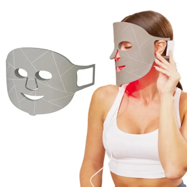 Masque facial de thérapie par la lumière rouge qui transforme les soins de la peau à la maison